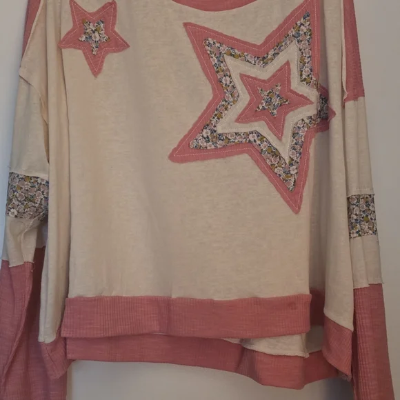 POL Cream and Pink Star Tunic - Picture 3 of 5
